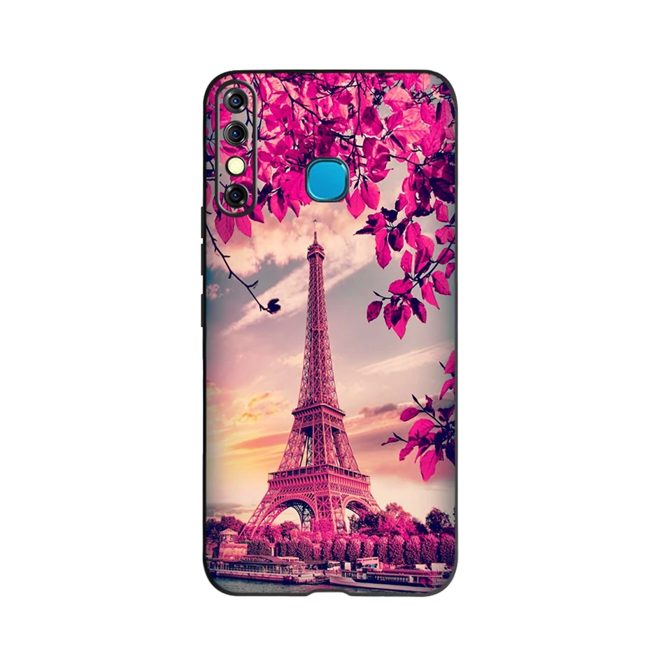For Infinix Hot 8 Case X650C X650B X650D Soft Silicone Cute Flower Butterfly Phone Case For Infinix Hot 8 Hot8 Back Cover Bumper