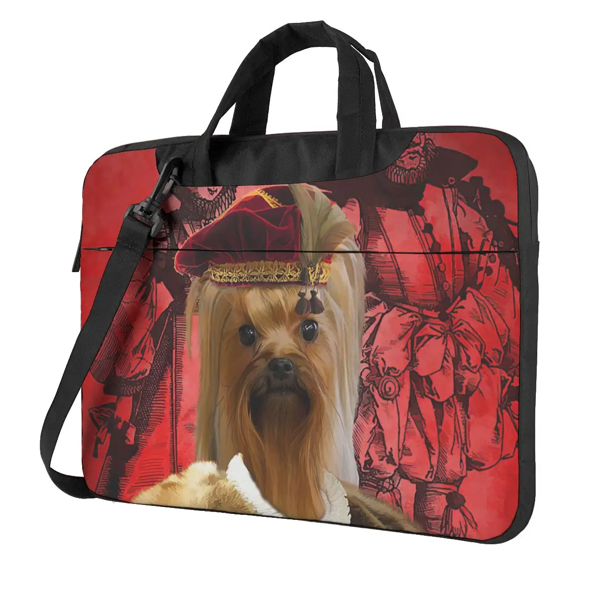 

Yorkshire Terrier Art Canvas Print Laptop Bag Case Protective Vintage Computer Bag Bicycle Crossbody Laptop Pouch