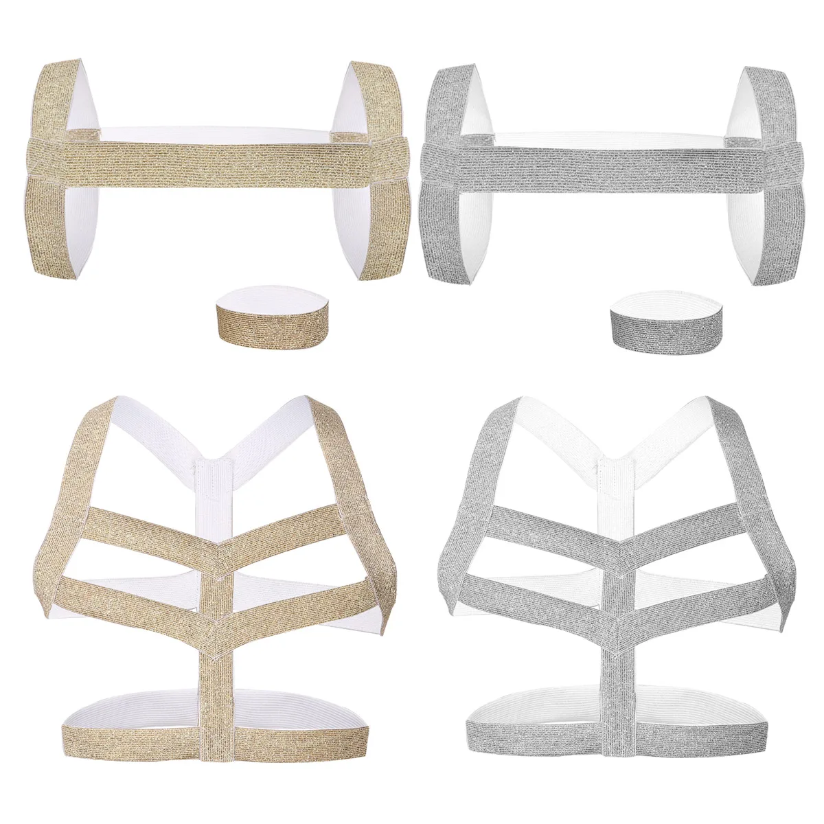 Men Shoulder Harness Straps Elastic Body Chest Harness Belt Shoulder Muscle Support Brace Sexy Clubwear Cosplay Costume Belt