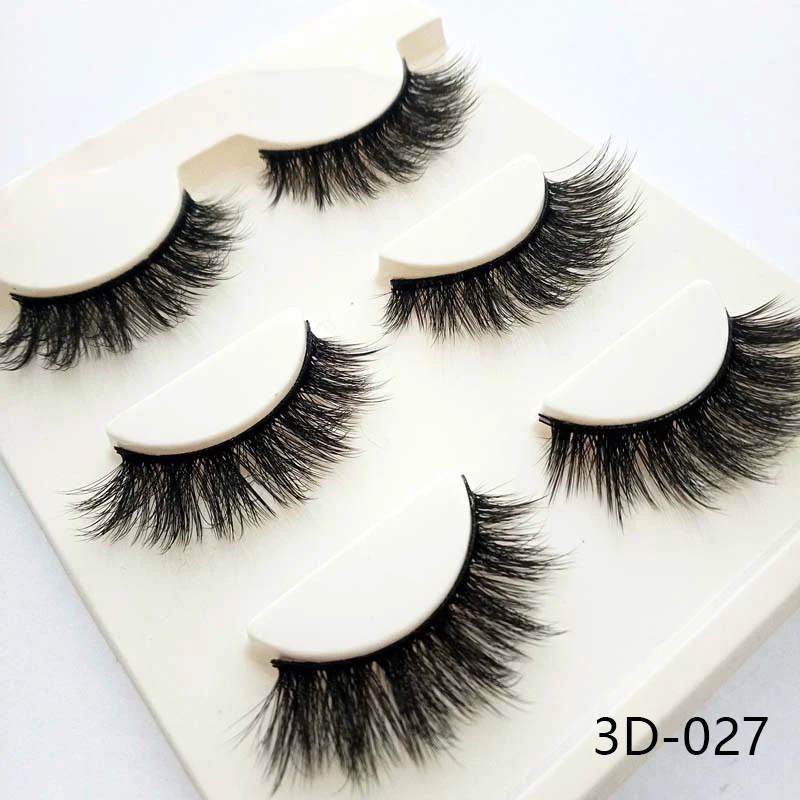 3 Pairs Natural Long False Eyelashes Handmade 3D Eyelash Thick Fake Eye Lashes Extension Women Fashion Makeup Tool maquiagem