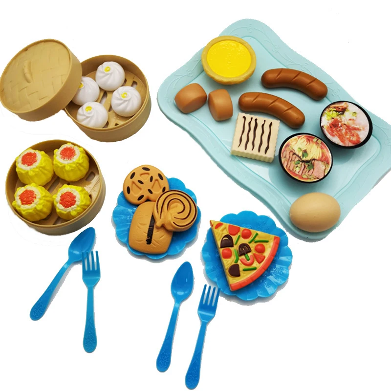 Jouet de cuisine maison de jeu pour enfants, modèle alimentaire simulé, frites, hamburger, pizza, cadeau pour fille