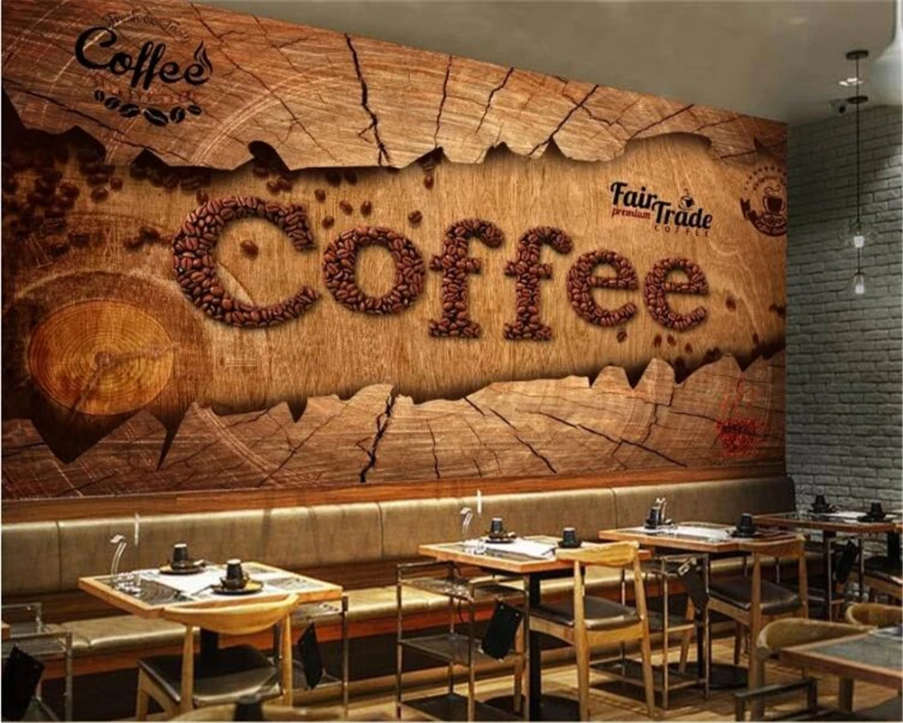 Custom wallpaper European retro nostalgic coffee background home decoration cafe restaurant wall 3d wallpaper