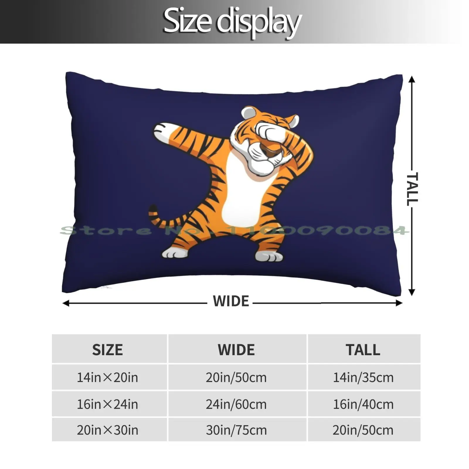 Bdaz Dabbing Tiger Football Mascot Pillow Case 20x30 50*75 Sofa Bedroom Mandala Lines Black Psychedelic Floral Details Fantasy