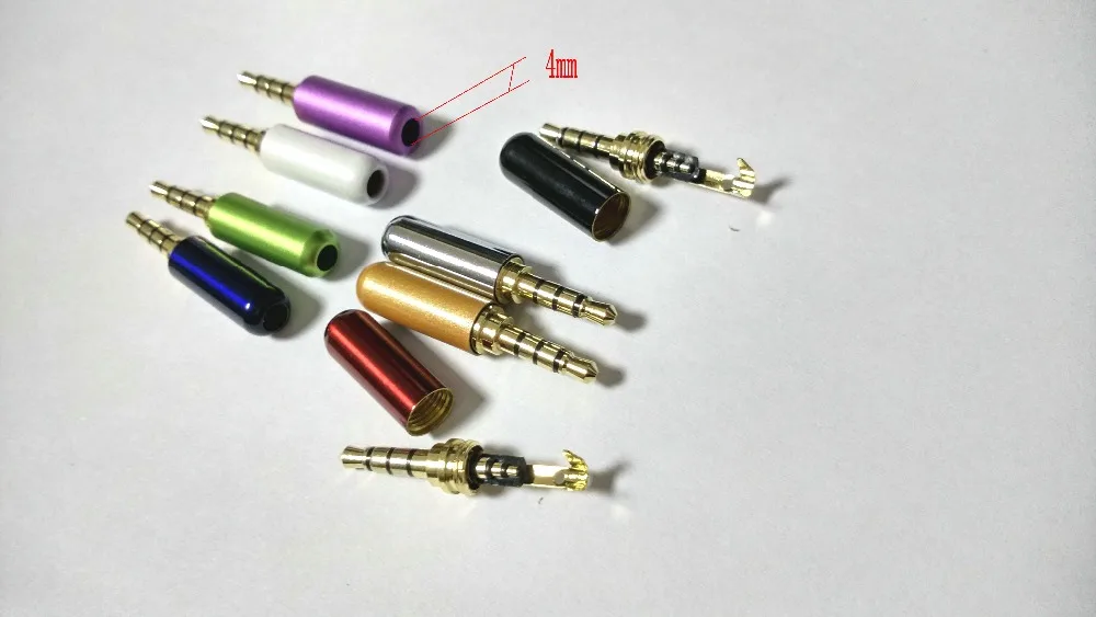 

80pcs high quality Mini Jack Plug copper 3.5mm 4 poles Stereo Plug soldering New