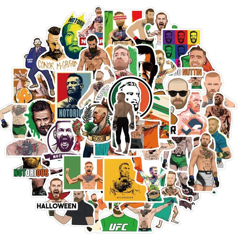 10/30/50pcs Boxer Conor McGregor Stationery Sticker For Car Laptop PVC Backpack Home Decal Pad Waterproof Classic Toys Gifts