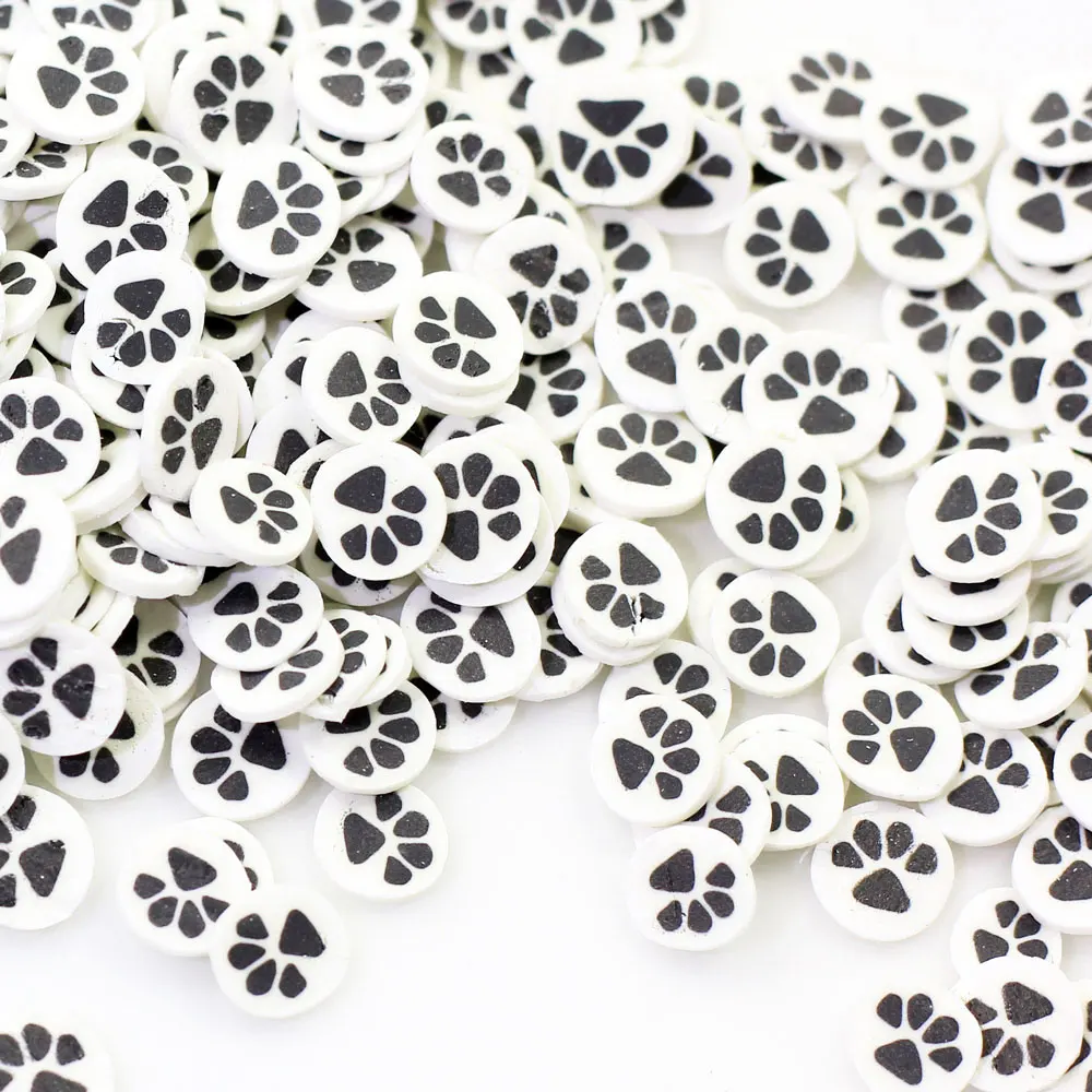 200g/50g  Polymerlk  Hot Sale 3D Paw Print Polymer Clay Slices Dog Paw Slice Sprinkles Animal Paw Print Polymer Sprinkle For