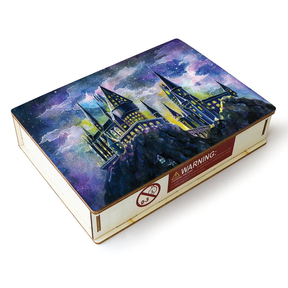 Magic Academy 3D Wooded Puzzle Wooden Jigsaw Puzzles Mysterious Gift For Adults Kids Educational Amazing Gift Interactive Game