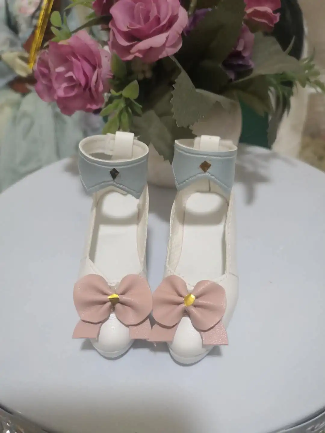 

BJD doll shoes Suitable for with 1/3 size SD DD fashion bow white PU high heels doll accessories