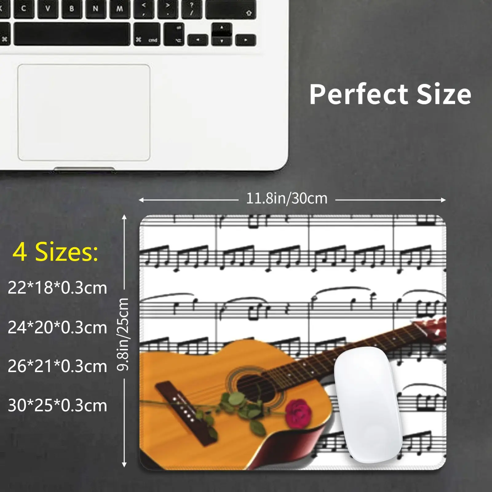 Guitar Notes Mouse Pad 1496 Music Guitar Instrument Solo Classical Guitar Acoustic Guitar