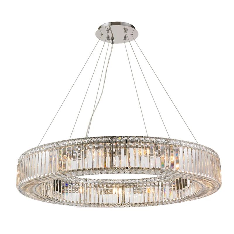 Modern Crystal Chandelier for living room diamond ring design Gold hanging crystal lamp Dining room large Ceiling light fixture