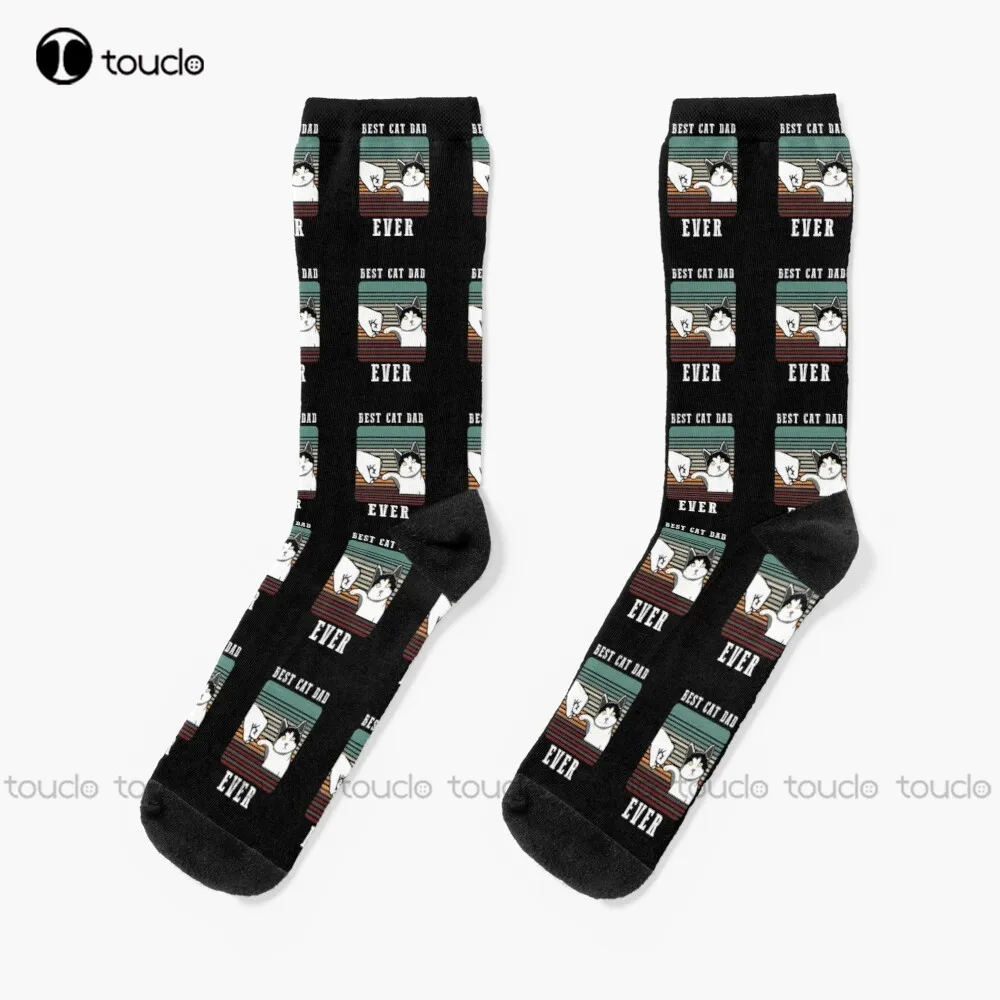 

Best Cat Dad Ever Funny Cat Lover Gift Socks Men'S Socks Christmas New Year Gift Custom Gift Unisex Adult Teen Youth Socks Sock