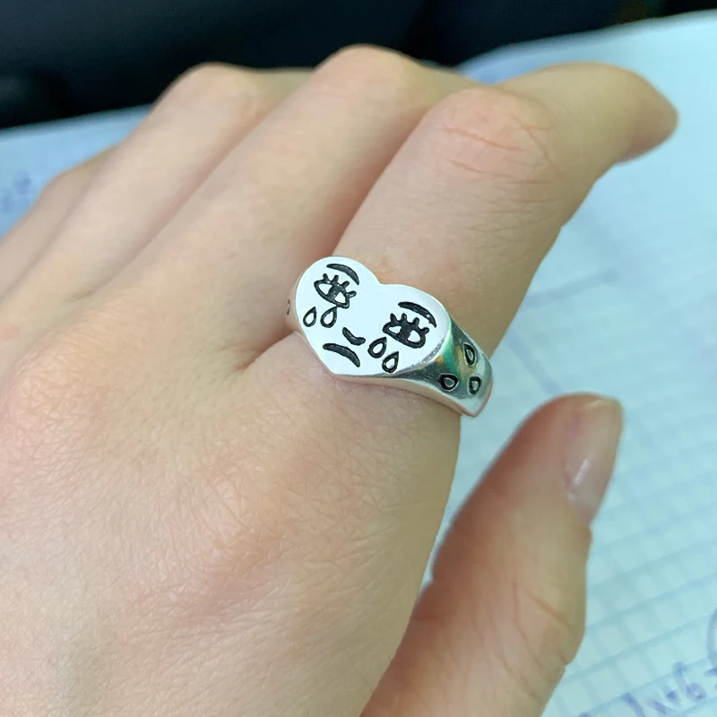 Creative Cry Face Rings for Women New Trendy Fashion Female Resizable Ring Jewelry Ladies Bar Night Club Jewelry Gifts
