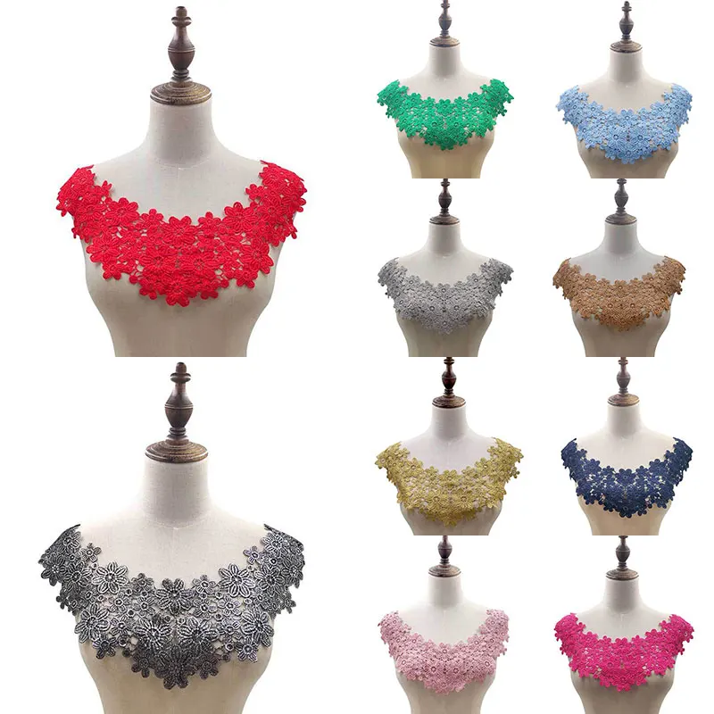 11 Colors Lace Fabric fake Collar For Needlework Embroidery Lace Fabric Applique DIY Dress Sewing Supplies Craft Collarband Hot