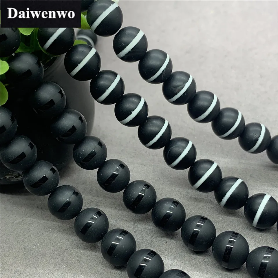 

Banded Black Agate Beads 4-12mm Round Natural Loose Stone Bead DIY Dreamcatcher