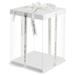 30cm Clear Rose Teddy Bear Packaging Box PVC Transparent Gift Cake Boxes for Wedding Anniversary Birthday Baby Shower Supplies