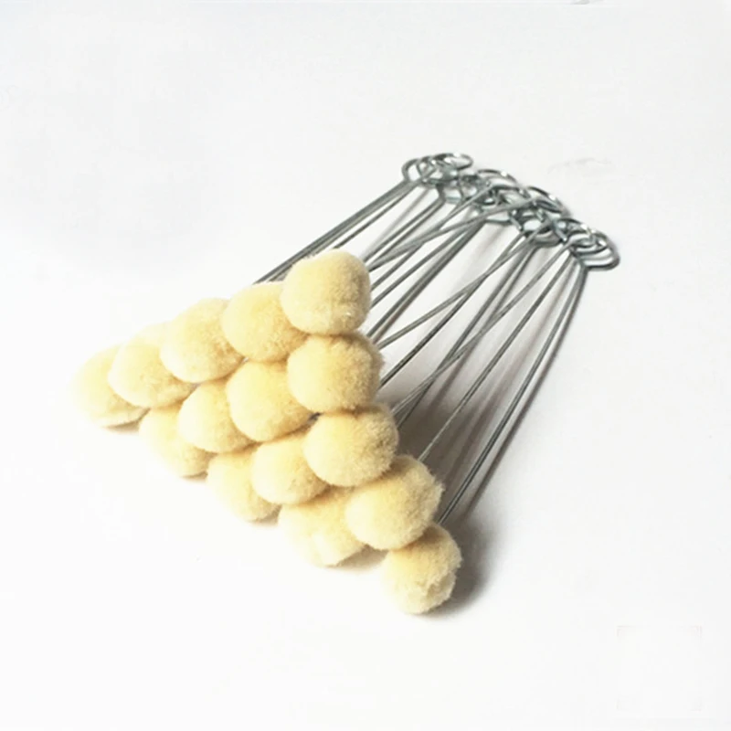 

New 20pcs DIY Leather Tool Daubers Assisted Dyeing Wools Ball Brush Metal Handle