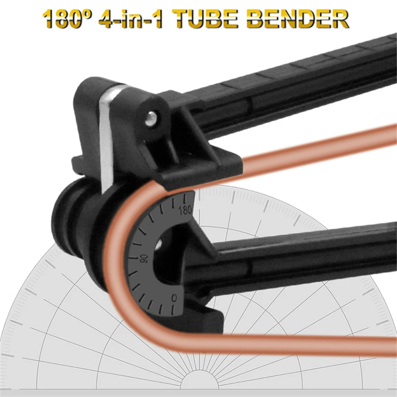 180 Degree Pipe Tubing Bender Four-Slot Combination Multipurpose Pipe Bender Ventilation Systems Tube Elbow Bending Tool