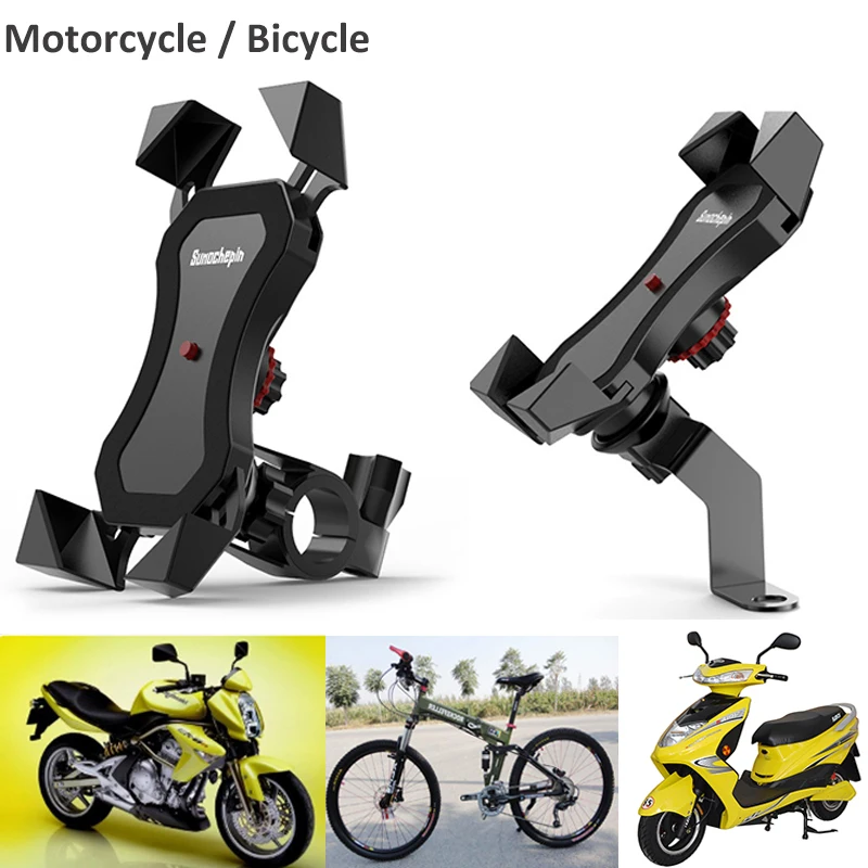 Motorcycle Phone Holder Bike Support Handlebar Rearview Mirror Clip Bracket For 4.5- 6.6