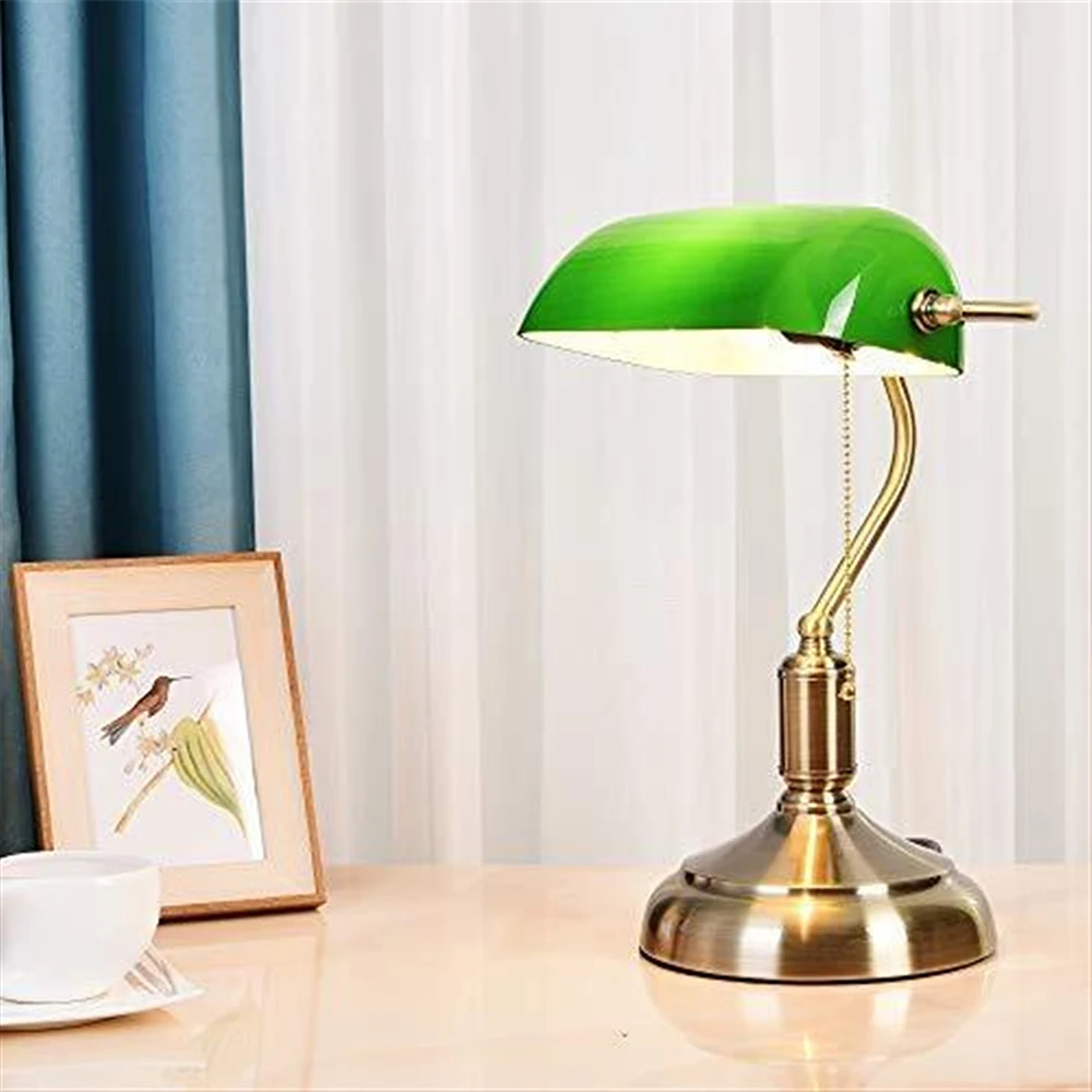 緑のバンカーの形をしたクラシックな読書灯レトロなデザイン装飾的な室内灯オフィスリビングルームベッドルームに最適です。