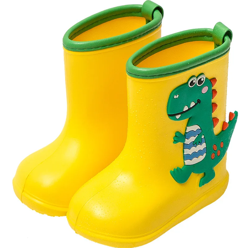 Children Rubber Rain Boot Cartoon Cute Dinosaur Unicorn Shoes for Boys Girls Waterproof EVA Non Slip Toddler Kids Rain Boots
