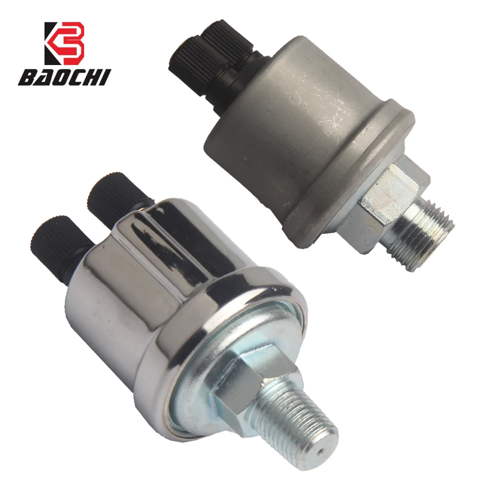 Oil Pressure Sensor For VDO 0-10Bar Thread 1/8 NPT 1/4 NPT M18 Pressure Gauge Sender Plug Alarm For Diesel Generator