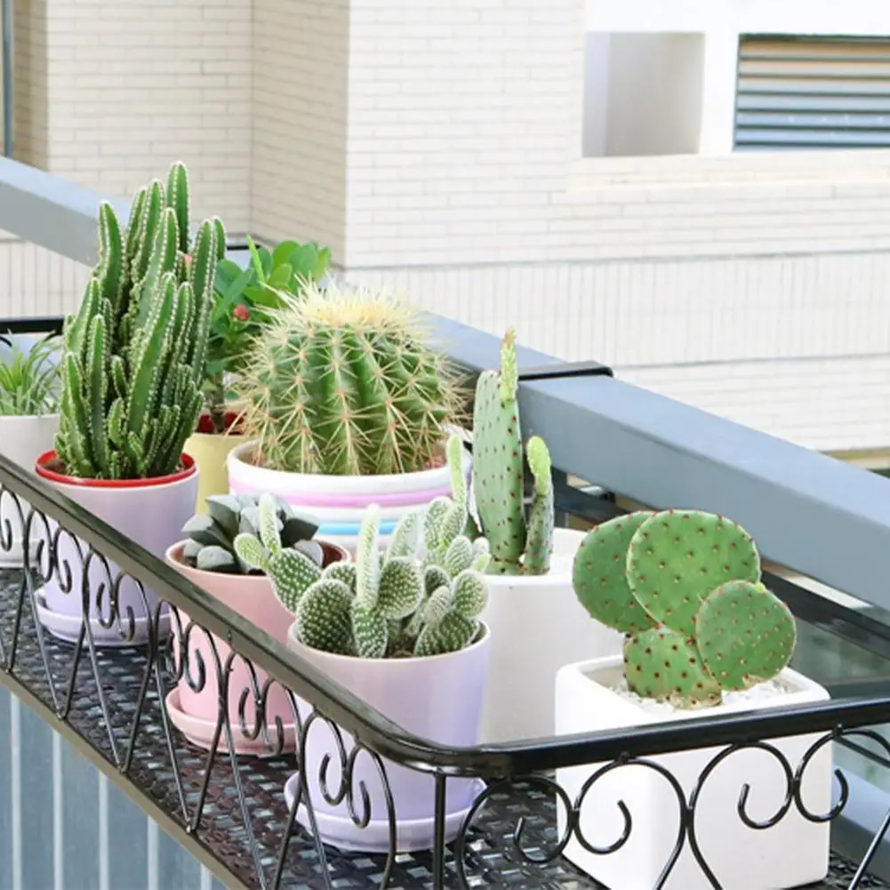 Balcony Hanging Flower Rack Storage Rack Rail Flowerpot Railing Shelf Balcony Rail Planter Shelf Fence Railing Flower Pot Stand