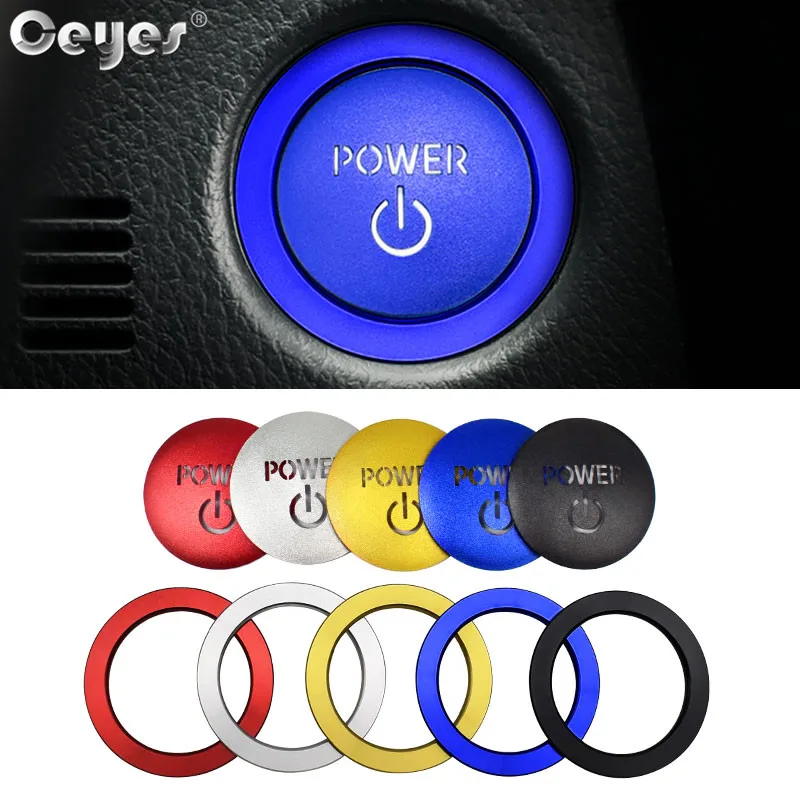 Ceyes Car Engine Start Stop Button Rings Styling Interior Accessories Stickers For Toyota Corolla Prius Camry Vellfire For Lexus