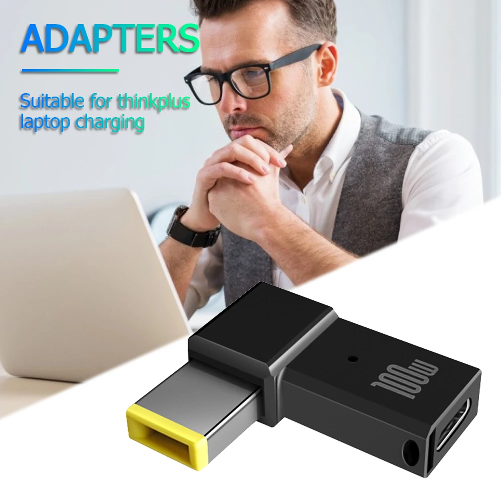 Type C Female to DC Male Converter PD 100W Fast Charging Adapter Converter Power Adapter Connector for Lenovo PC/HP/DELL