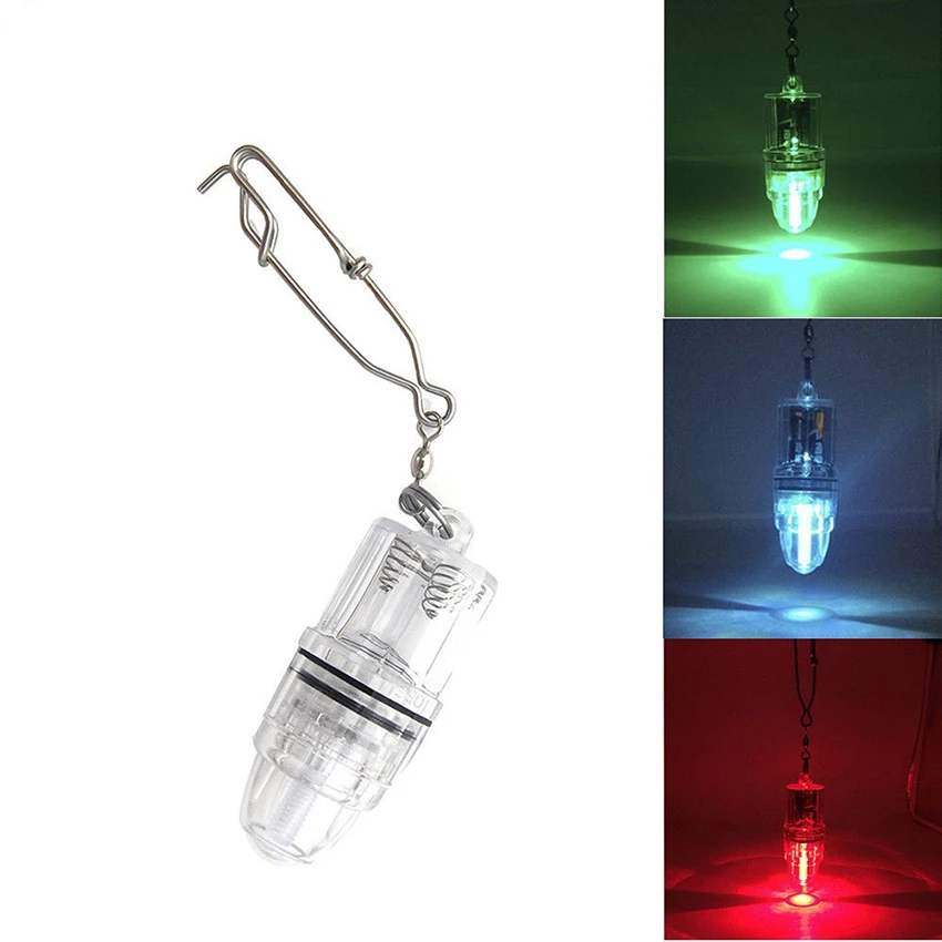 Mini Bright LED Fish Lure Light, Underwater Fishing Lamp, Flashing Light, Bait Lure with Hook, Deep Drop