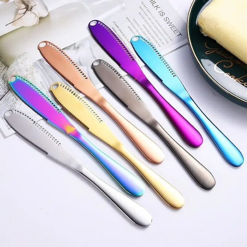 3 in 1 Butter Knife Stainless Steel Cheese Spreader Slicer Curler Dessert Tool Cream Knifes Utensil for Toast Breakfast Tool