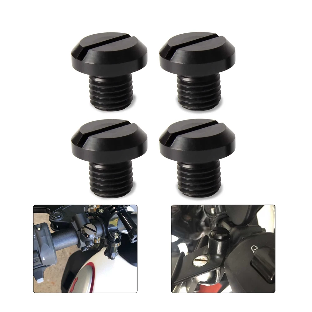 For Yamaha FZ-07 MT-07 SUZUKI 4Pcs Motorcycle Aluminum CNC M10 x 1.25 Mirrors Hole Banking Plugs Screws replacement