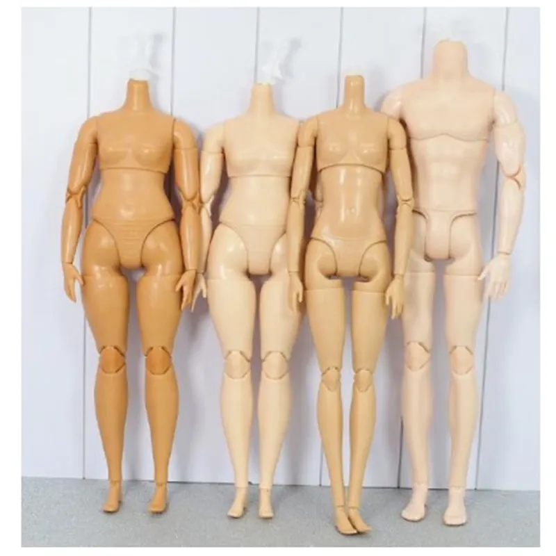 Quality Joints Movable Doll Body 1/6 Male Female Doll Body Figure White Brown Black Skin Doll Toy Body Yoga Slim Fat Body Figure