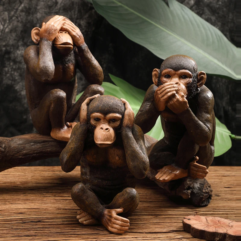 

Resin Monkey Figurine Creative Statue Decoration Office Desks Table Decor for Living Room 2021 Accessories Decorative Figurines