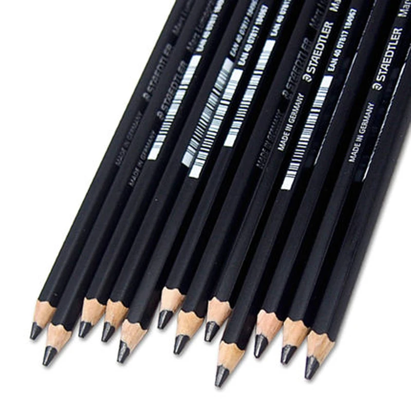 12 pcs Staedtler 100B Pencil Professional Drawing Pencils Student Sketch Pencils Charcoal Pencil School Stationery Office Supply
