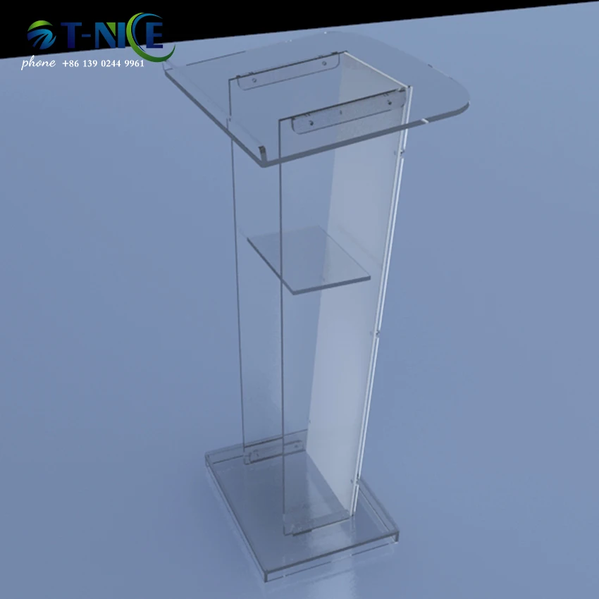 2024 Modern Simple Acrylic Smart Podium Plexiglass Pulpit School Church Lectern With Light Special Offer Commercial Furniture