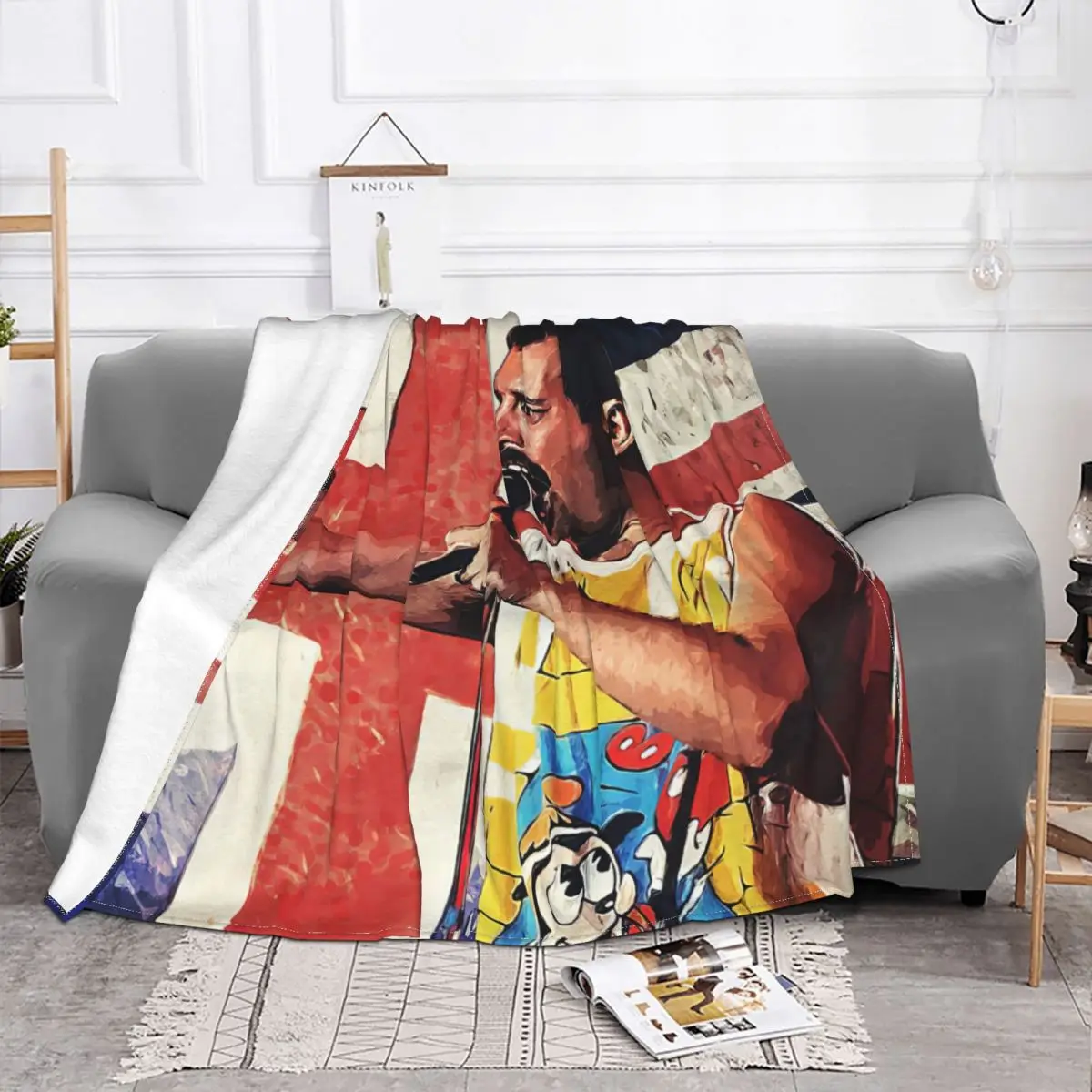 Freddie Mercury Blankets Fleece Decoration Ultra-Soft Throw Blankets for Bedding Bedroom Plush Thin Quilt