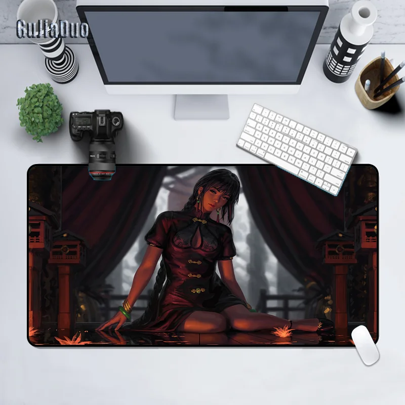 

Manga Temperament Girl Large Mouse Pad Laptop Pc Cushion Paly Mat Gaming Room Accessories Anime Mousepad XXL Gamer Table pad Rug
