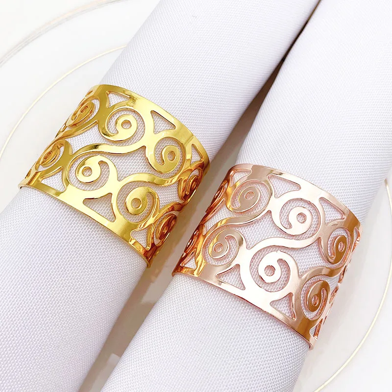 6pcs/lot Hotel napkin ring S-shaped mouth cloth ring threaded napkin buckle holiday party desktop decoration