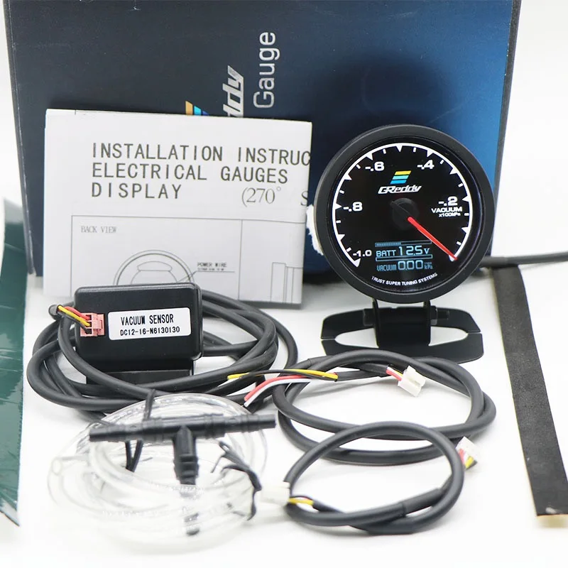 GReddi 7-Farben Turbo-Boost-Anzeige Auto Multi-LCD-Digitalanzeige Rennsport-Messgerät Wassertemperatur Öltemperatur-Anzeige 62mm 2,5 Zoll mit Sensor – Detail 4