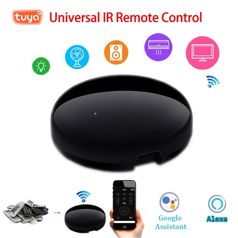 Controle remoto universal smart home tuya, controle remoto sem fio infravermelho por aplicativo smart life com wi-fi, funciona com alexa e google home