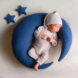 Almohadas de pose para fotografía de recién nacido, alfombrilla de cojín para sesión de fotos, accesorios de utilería para niño y niña, Luna y estrellas, 2020