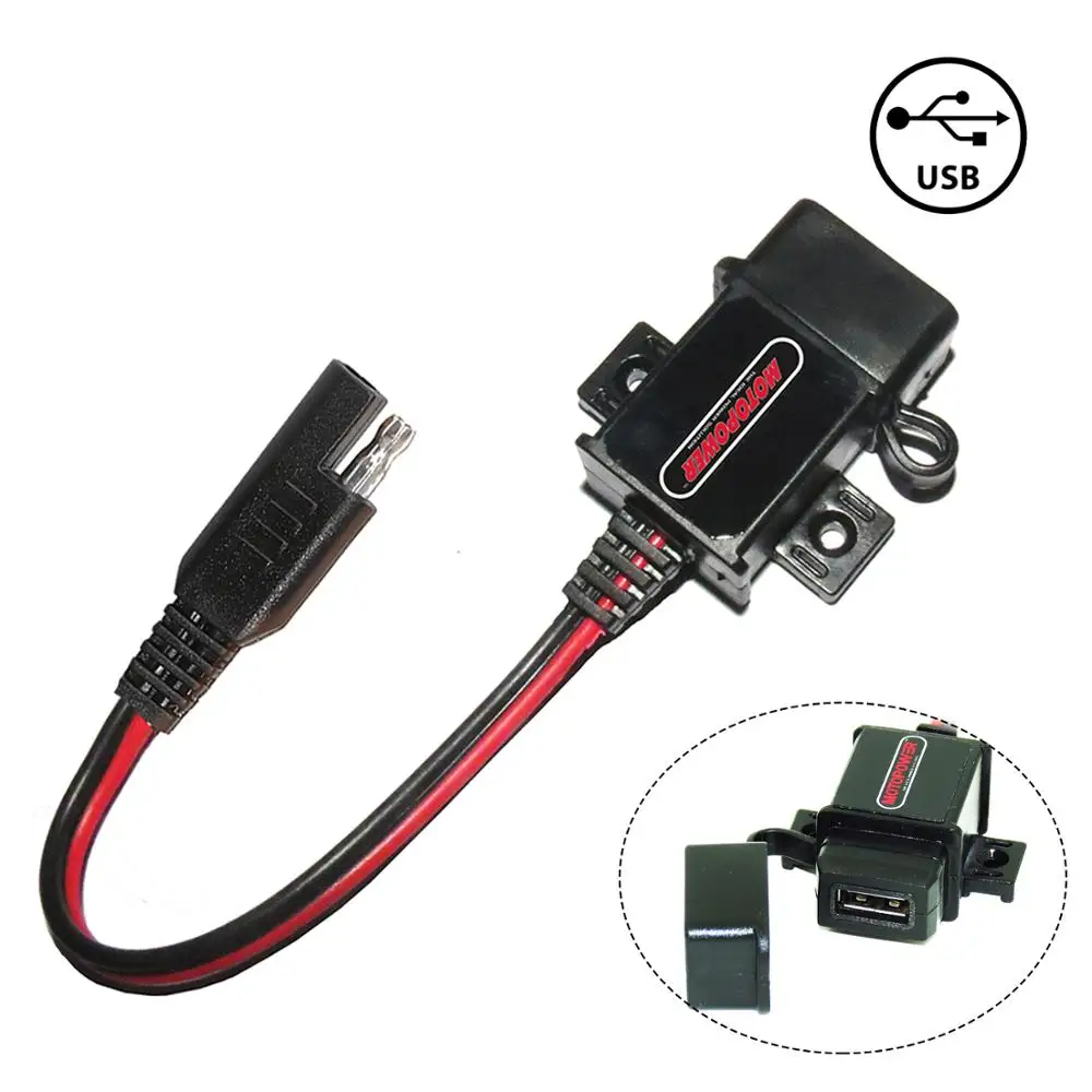 Motopower mp0609 3.1amp carregador usb à prova d\'água para motocicleta, gps, sae para adaptador usb