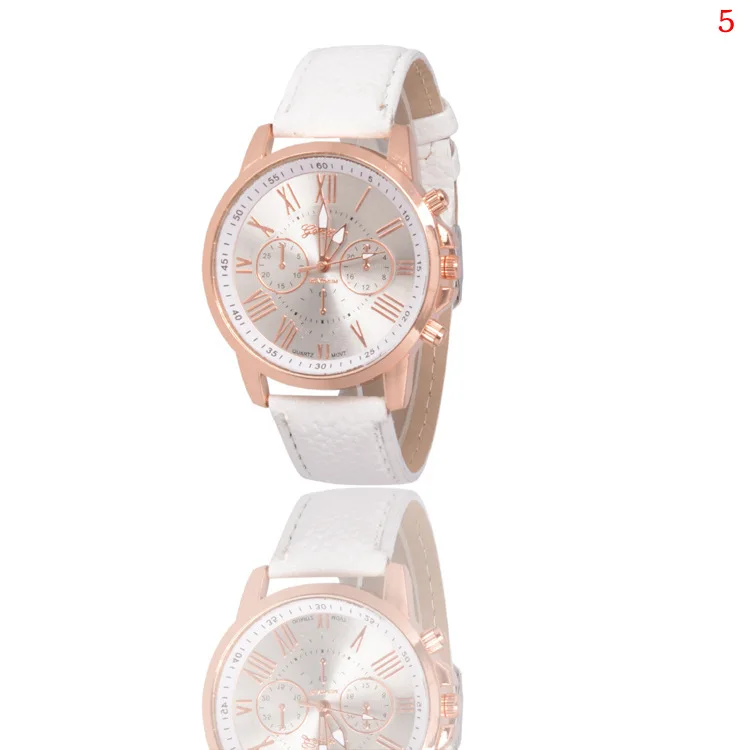 Fashion Ladies Quartz Watch Orange Leather Strap Luxury Digital Roman Scale Alloy Dial Watches For Women Gift Couple Clocks H07