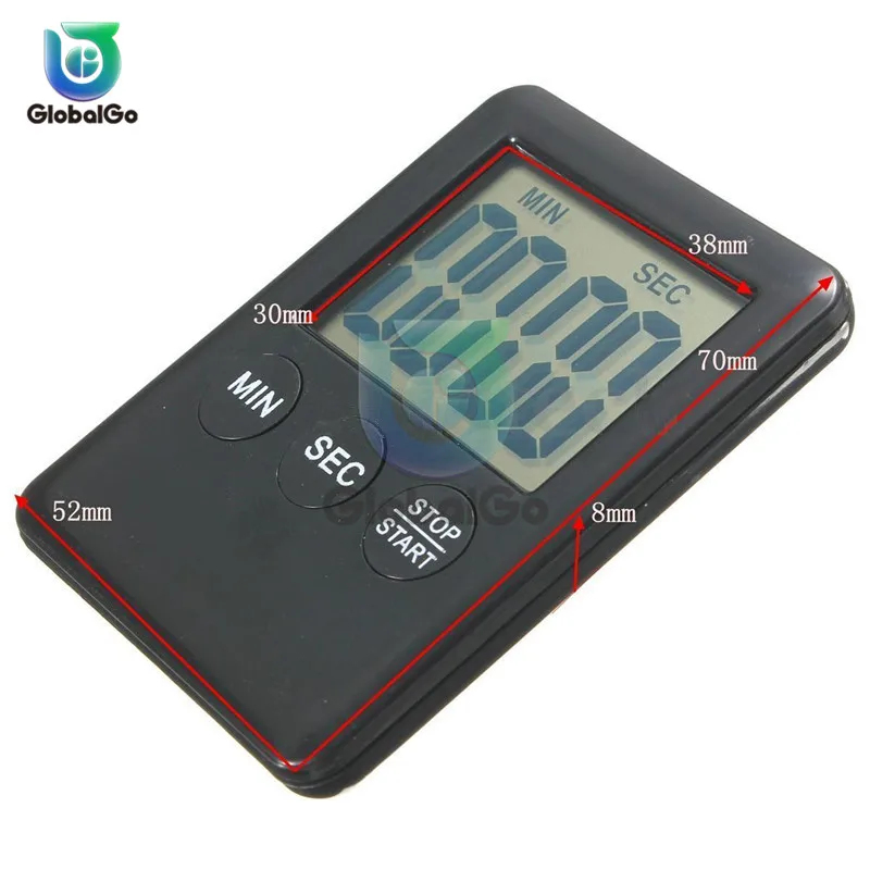 سوبر رقيقة شاشة LCD الرقمية المطبخ الموقت مربع الطبخ العد حتى العد التنازلي إنذار النوم ساعة توقيت ساعة الرياضة