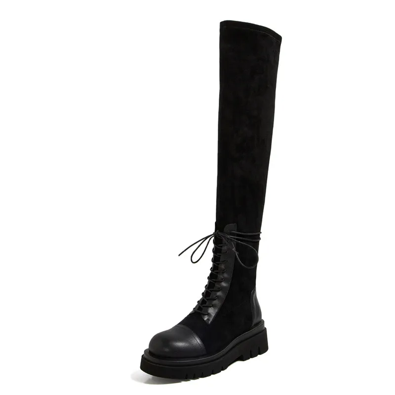 MORAZORA 2022 Big Size 33-43 Over The Knee Boots High Quality Pu Winter Women Boots Thick Heels Round Toe Ladies Shoes