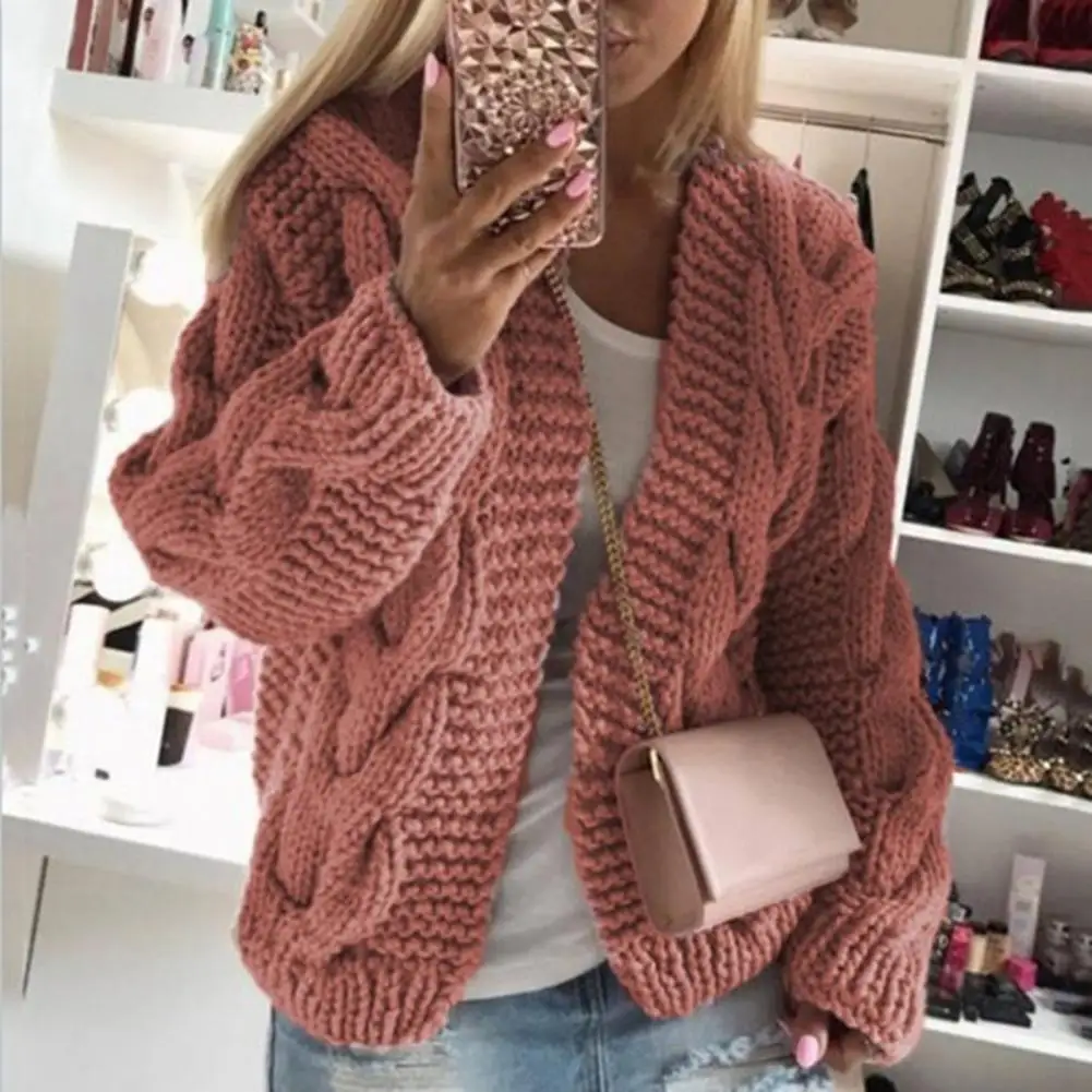 Fashion Sweater Coat Braid Autumn Winter  Women Cardigan Braid Long Sleeve Women Cardigan   for Daily Wear  Women Cardigan