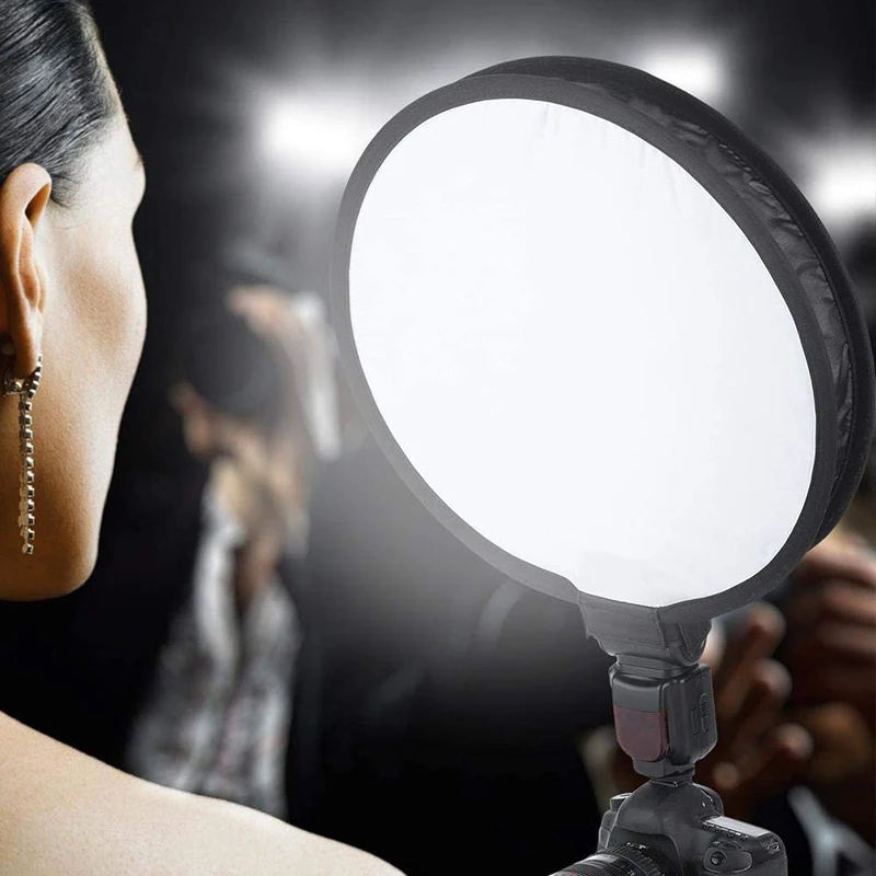 Difusor redondo e portátil de 30cm, 40cm para câmera nikon canon, refletor softbox speedlite softbox e flash de luz, dropship