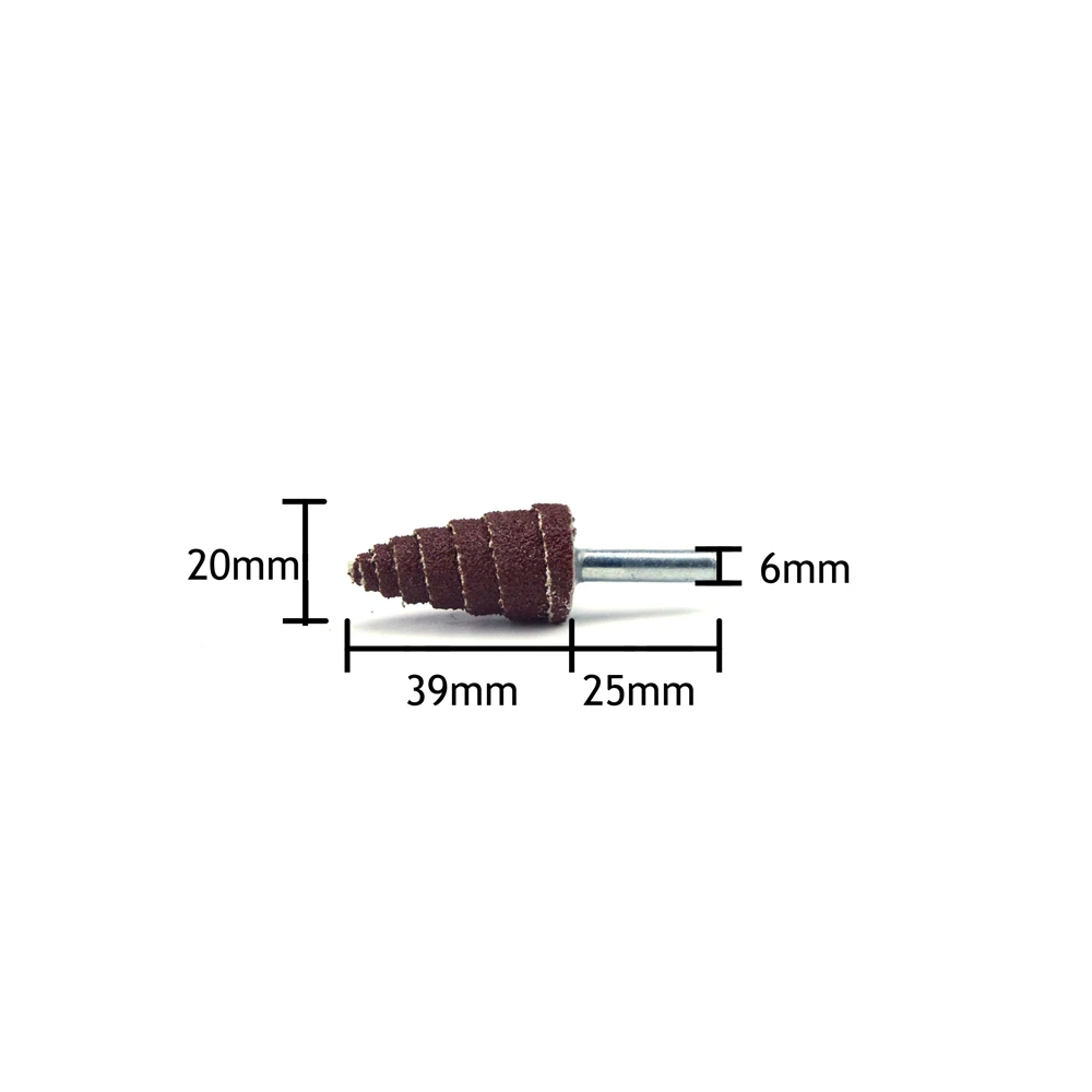POLIWELL 6mm Shank Tapered Grinding Head Sanding Paper Wheels Electric Grinding Accessories Polishing Head Wheel Tool For Dremel