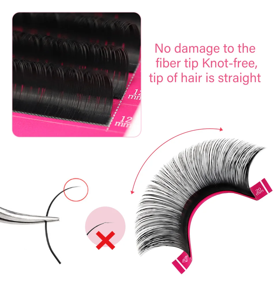 RUJADE 20mm Wimpern Wimpern für Verlängerung 15-20mm Lange Falsche Wimpern Russische Silk Lash Matte Schwarz Individuelle wimpern Verlängerung – Detail 11