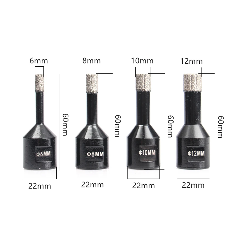 HEDA 6-12mm M14 thread Dry Vacuum Brazed Diamond Drilling hole saw Ceramic Tile Hole Saw for Granite marble drill bits